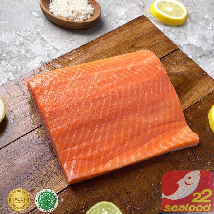 Ikan Salmon Fillet 1kg tanpa ekor / Salmon Segar / Seafood 22