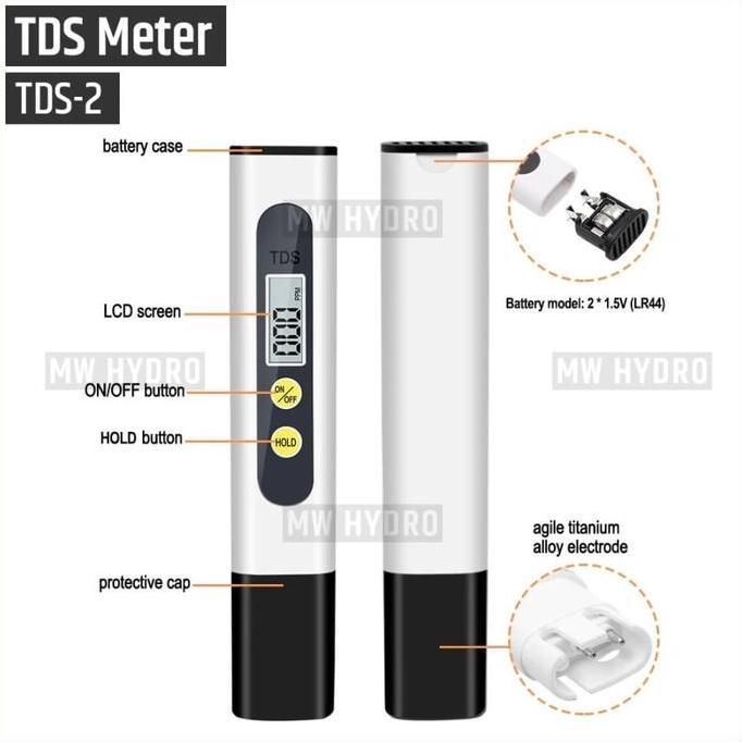 TDS METER - HIDROPONIK / AIR MINUM / WATER TREATMENT - TDS-2