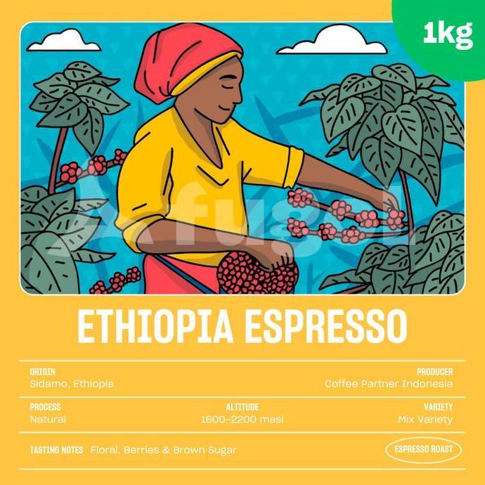 BIJI KOPI ARABICA ETHIOPIA FLORAL ESPRESSO BLEND 1 KG