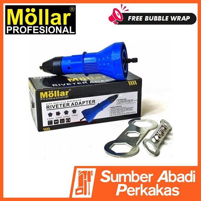 Mollar Rivet Gun Adaptor Mesin Bor Listrik Tang Ripet Adapter Elektrik