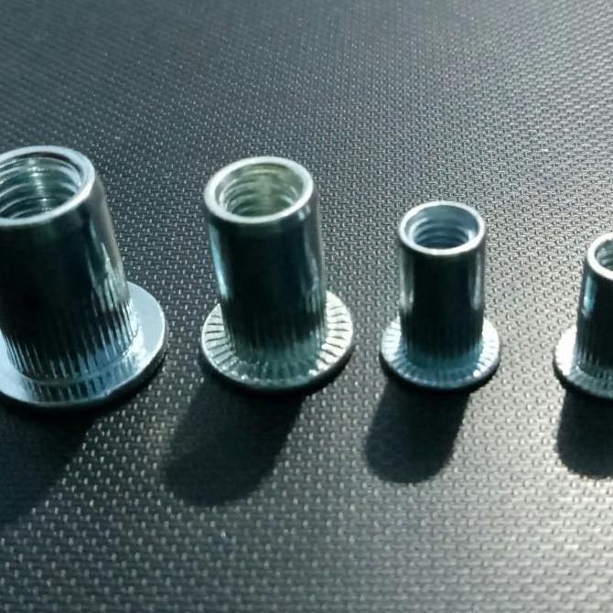 1Pack(100Pcs) M6 Mur Rivet Bibir Tebal Putih Panjang 15Mm / Rivet Nut Zinc Plated / Mur Furniture Bi