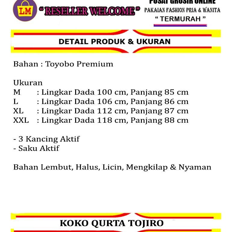 LOBBY MODE Baju Koko Pria Muslim QURTA TOJIRO bahan Toyobo Premium 23151 23153 23155 23157