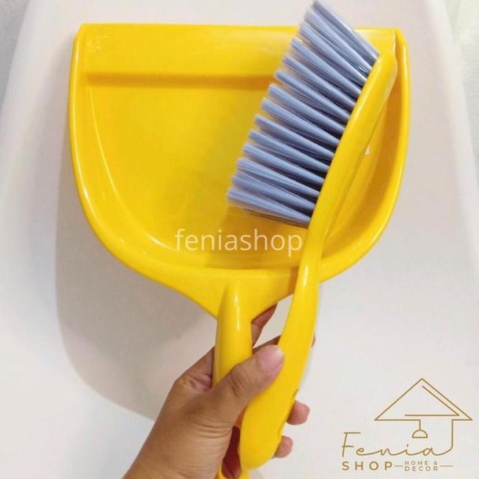 BRUSH SET SAPU PENGKI PLASTIK BULU HALUS TEBAL Hijau Biru Pink