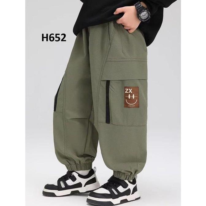 H652 Celana Joger Cargo Anak Laki Laki Tanggung