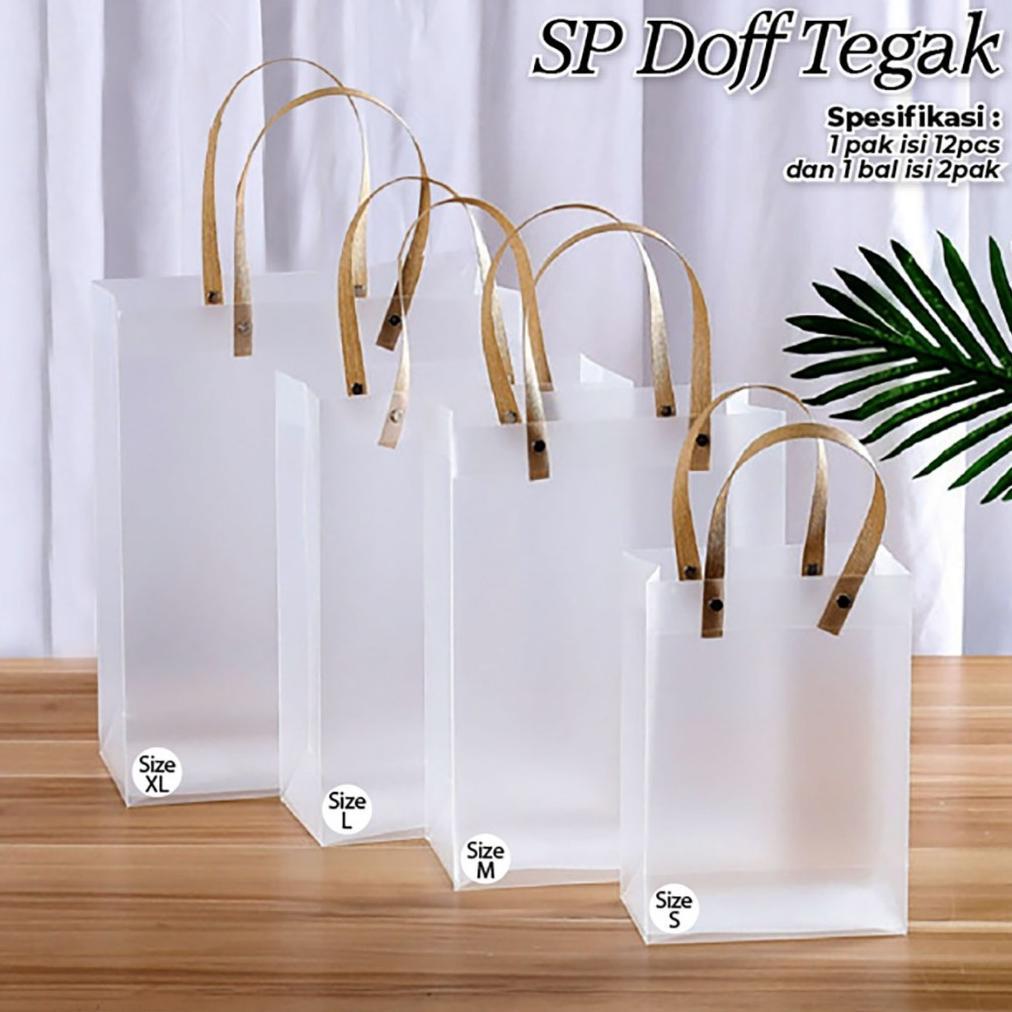 SP Doff Tegak | S | M | L | XL  Paper Bag | Tas Mika Doff Plastik | Tote Bag Transparan | Goodie Bag