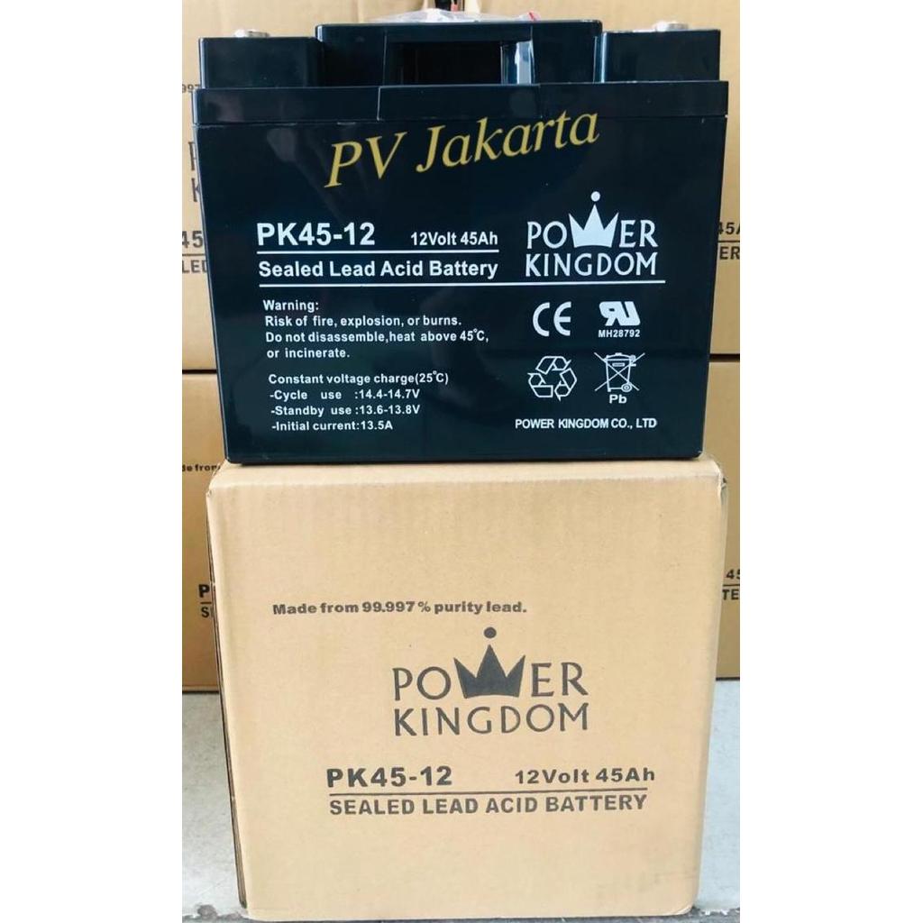 Aki Baterai Power Kingdom PK45-12 12V45Ah VRLA AGM SLA 12V 45Ah