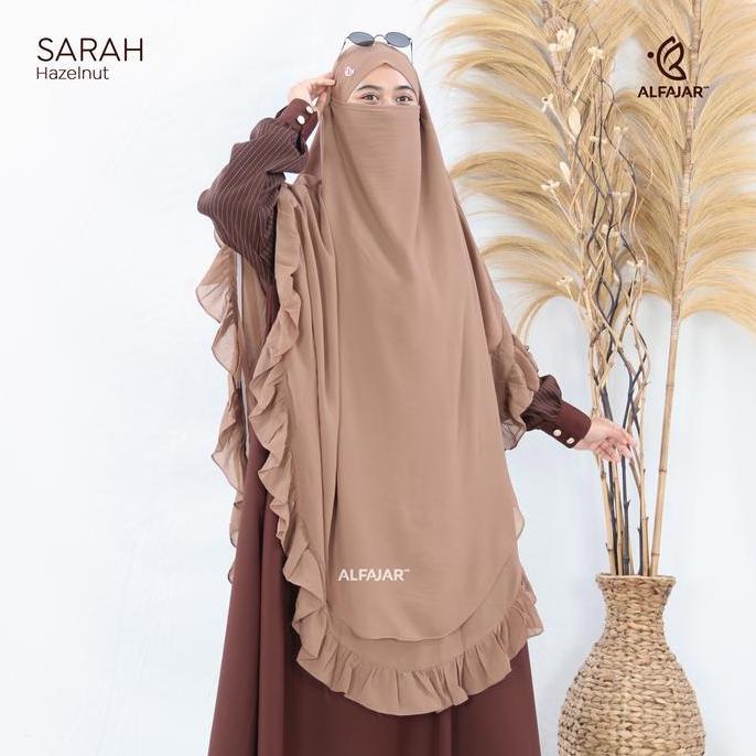 Alfajar - Frenchkhimar Ceruty Jumbo SARAH Dua Layer Free Cadar Tali Rempel / Hijab Cadar Ceruty
