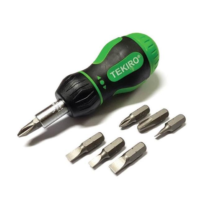 Obeng Cebol Set Rachet 7 Pcs Tekiro - Obeng Mini Rachet Set Tekiro