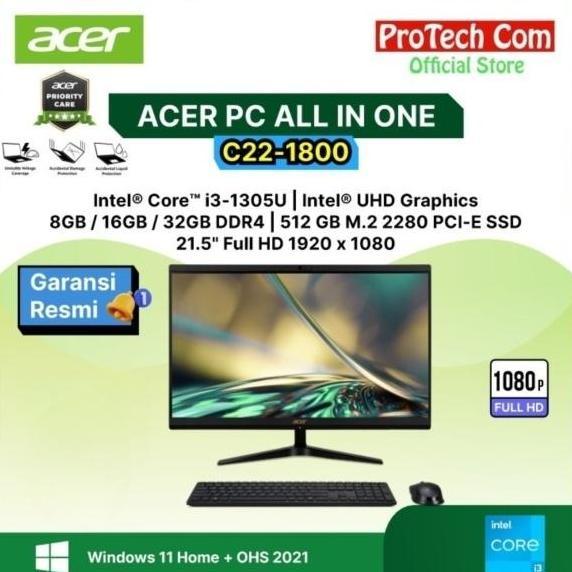ACER PC ALL IN ONE C22-1800 I3-1305U 21,5" IPS FHD OHS W11