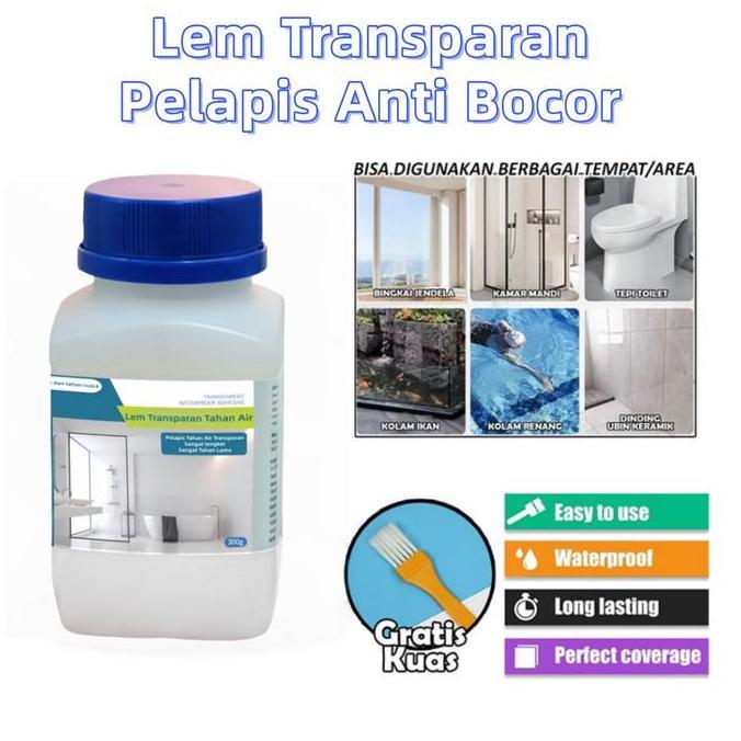 Bidahngabidah - Ltp-Lem Transparan Anti Bocor Kuas Cat Lem Pelapis Perekat Waterproof+Kuas Original 