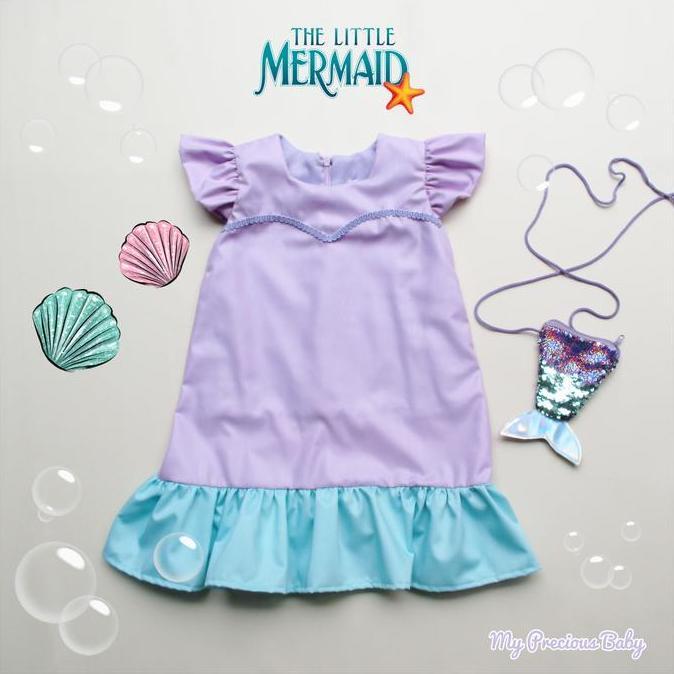 ASLI Kostum Princess Mermaid Ariel d life Katun READY STOCK