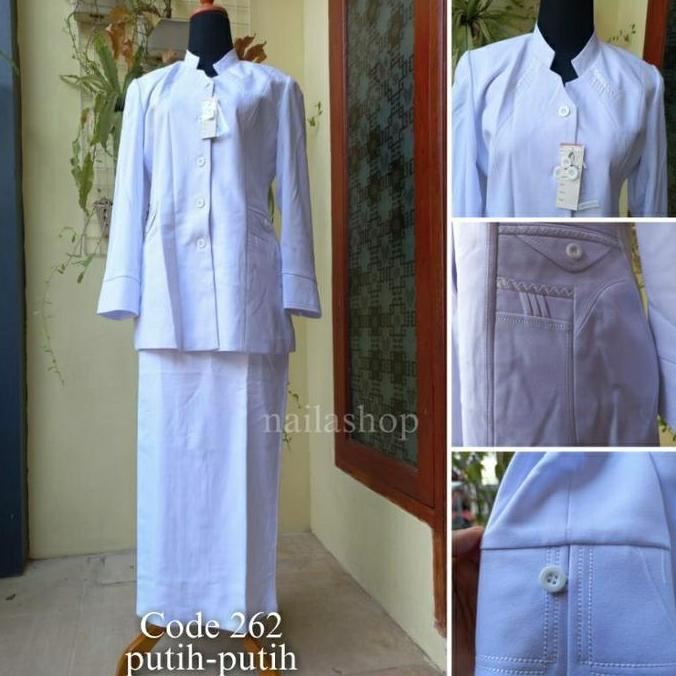 eL- BAJU BLAZER SERAGAM PERAWAT , BIDAN , SUSTER , RUMAH SAKIT PUTIHPUTIH READY CELANA & ROK PROMO A