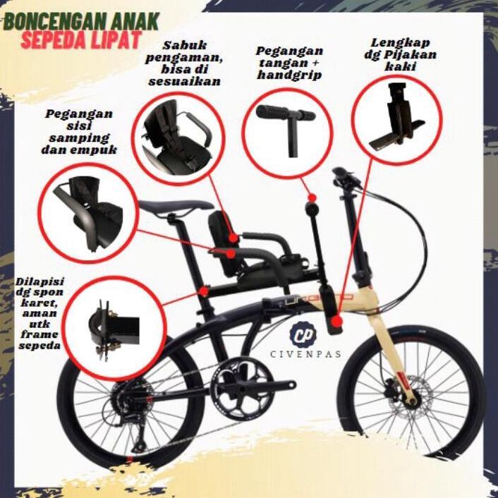 Boncengan sepeda anak SUPER PREMIUM, boncengan sepeda anak depan/boncengan sepeda lipat, selly, mtb,