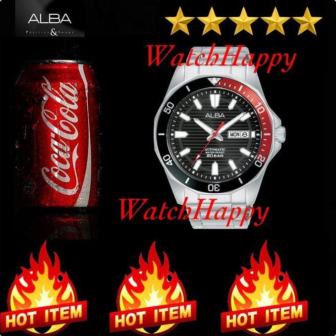 ALBA AL4457X1 AL4457 BLACK DIAL WITH RED BLACK BEZEL 100% BEST SELLER
