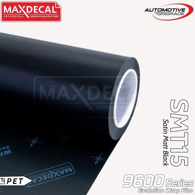 MAXDECAL SMT15 Black Satin Matt (Semi Doff) Sticker Premium Car Wrap Stiker Mobil TERBAIK