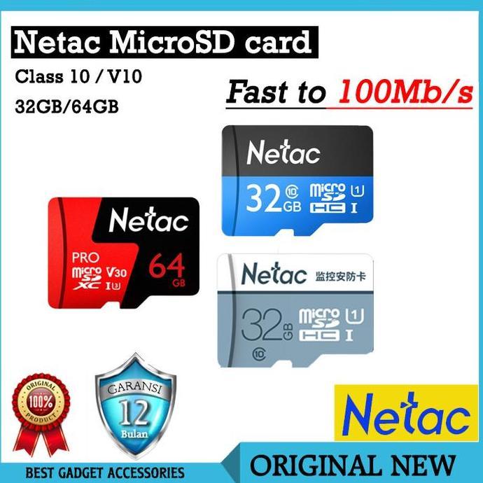 NETAC Micro SD Class 10 microsd 98 MBps 64 GB Memory Card hp Ultra 32G