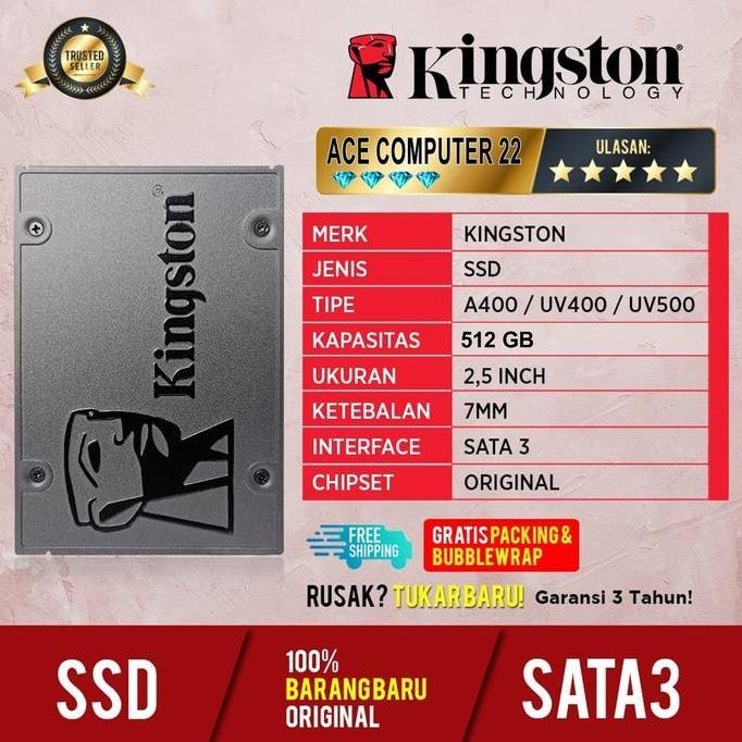 SSD KINGSTON 512GB SATA 2.5" GARANSI 3 TAHUN