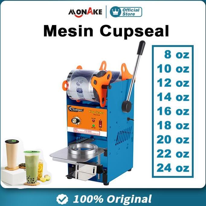 MONAKE MESIN CUP SEALER MESIN PRESS GELAS PLASTIK BISA SEALING MACHINE ALAT PENUTUP MINUMAN 22OZ 20O