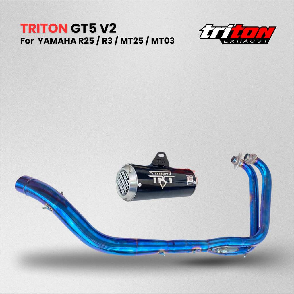 Knalpot Racing Fullsystem R25 Stainless Steel Triton Original