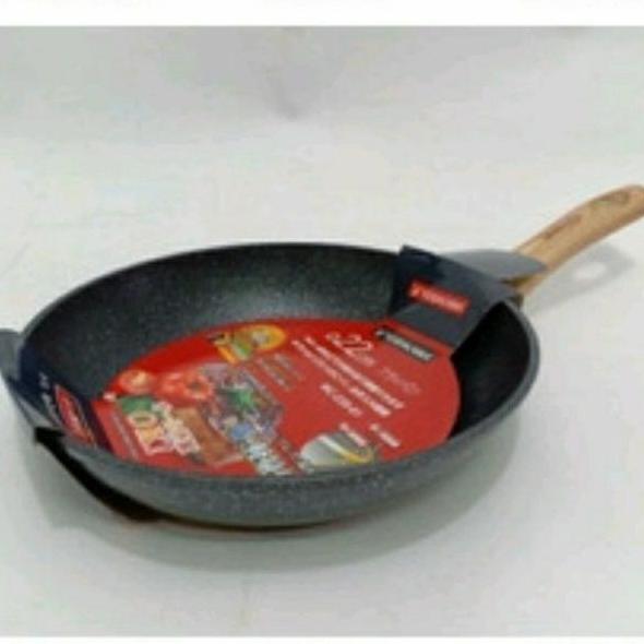 fry pan marble 22 cm yoshikawa penggorengan marble