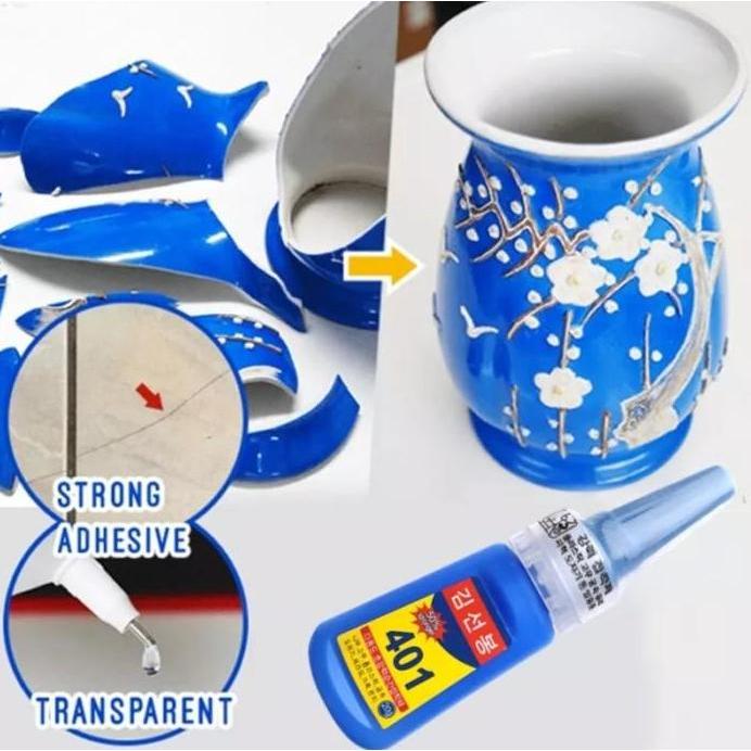 Lem Korea Super Kuat Vanes Super Glue 401 Lem Besi Perekat Kulit kain besi sepatu instan 100% Strong