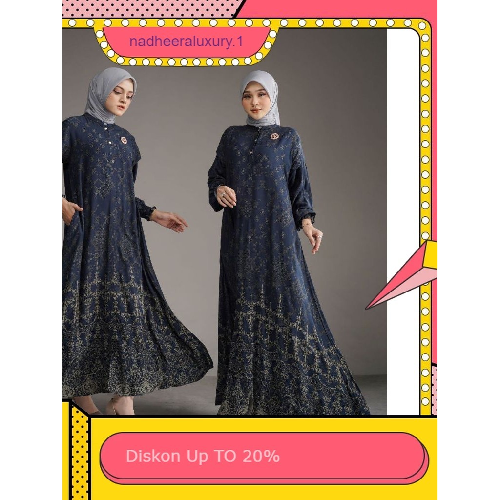 ADARA DRESS & MIDI SERIES TERBARU NADHEERA LUXURY•BISA COD• GAMIS RAYON LEBARAN KONDANGAN MEWAH Nadh