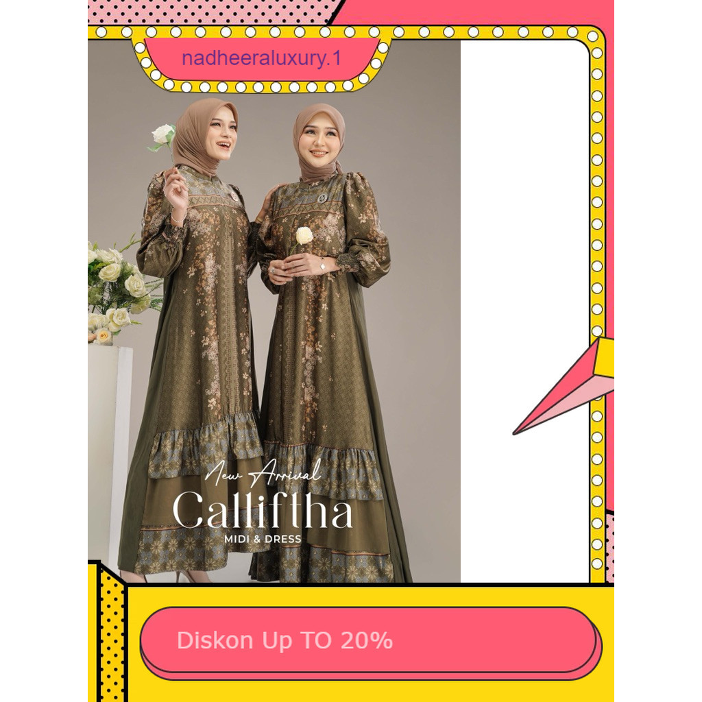 Nadheera Luxury - Calliftha Series Dress Dan Midi Dress Nadheera luxury demak Arabelle original dema