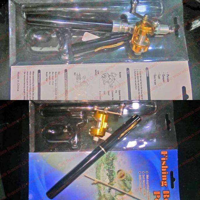 Alat Mancing Saku Pena Pancing Joran 160Cm Rel Pocket Fishing Rod 1.6M