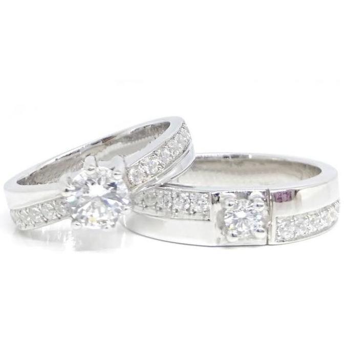 Cincin Nikah Couple Palladium Dan Emas Putih Asli A239