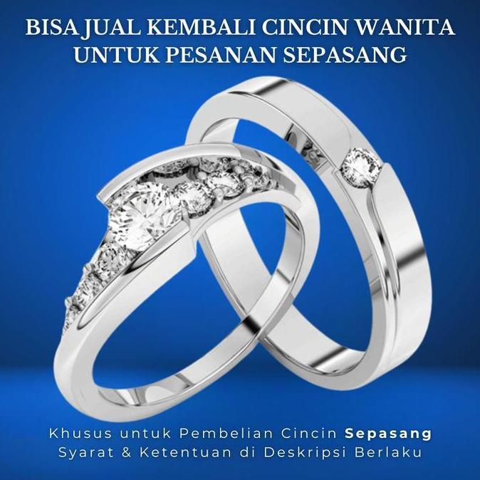 Cincin perak 925 pria/wanita lamaran couple lapis emas putih/platinum
