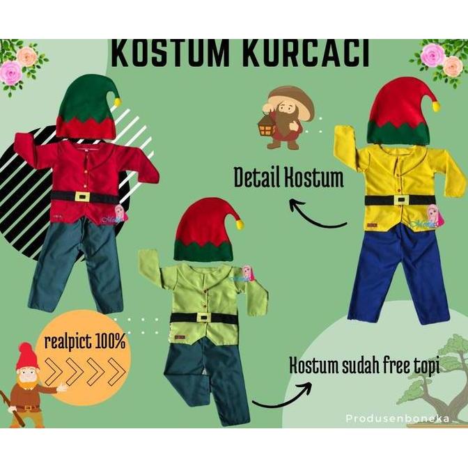 TERLARIS Baju Kurcaci Photoshoot Anak / Kostum 7 Kurcaci Snow White / Karakter READY STOCK