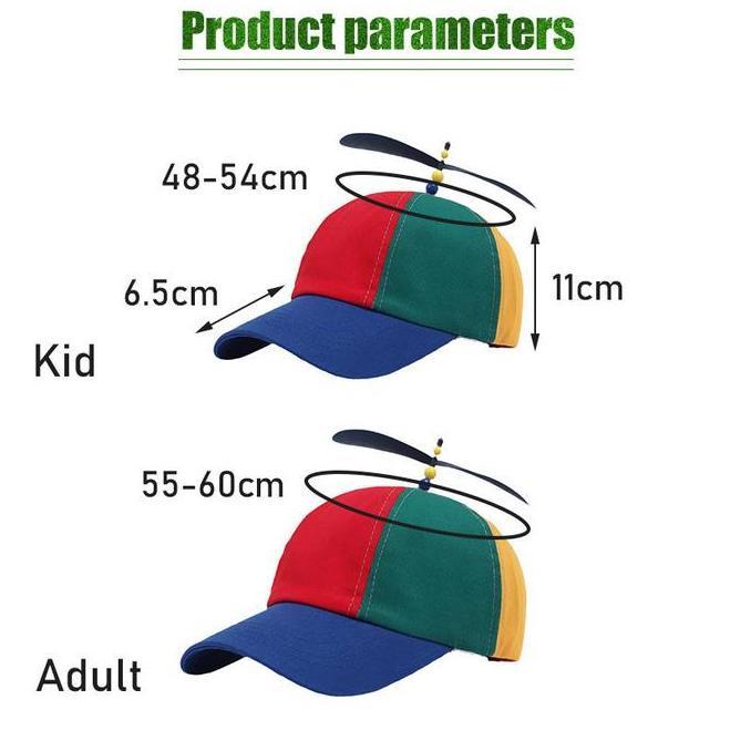 DISKON Topi Baseb Helikopter Baling Baling Dewasa Anak Warna Warni READY STOCK