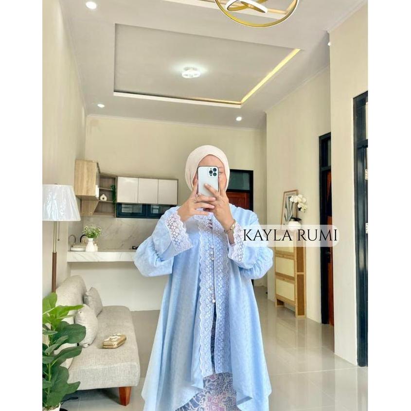 Kayla Rumi Alina Kebaya Modern-Setelan Rok Muslim Lebaran-Baju kurung Melayu Kekinian Terbaru-Tunik 