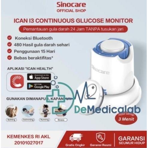 Sinocare iCan i3 Alat Cek Gula Darah Tanpa Tusuk Jarum / CGM / 15 Hari Berkelanjutan