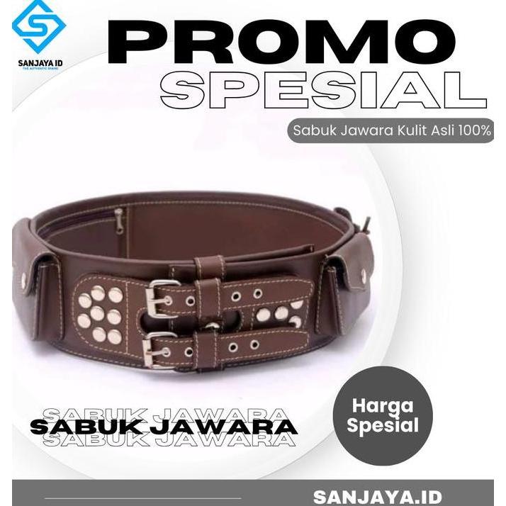 Sabuk Jawara Kulit Asli 2 Gesper Kulit Sapi Asli Orinal 100% Ikat Pinggang Jawara Kulit Asli Orinal