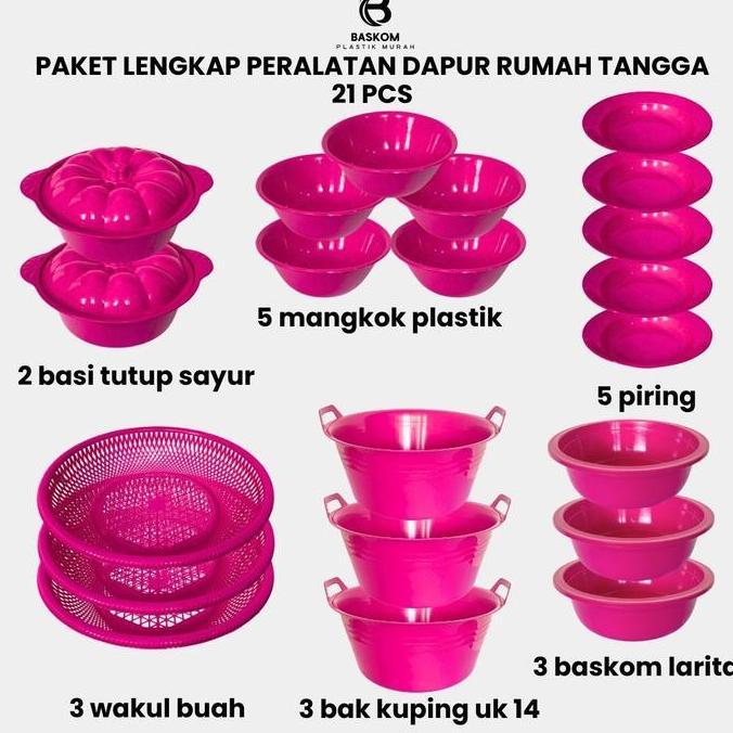 Gratis Ongkir (21 Pcs) Paket Lengkap Peralatan Dapur Rumah Tangga / Perabotan Dapur Murah / Perabota