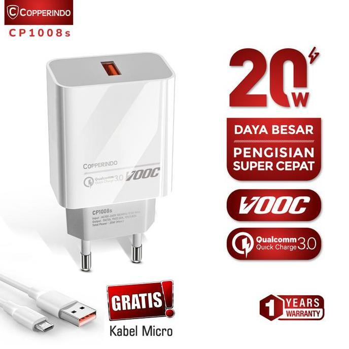 Promo COPPER CHARGER UP TO 20 WATT ( TIPE CP 1008 ) Diskon