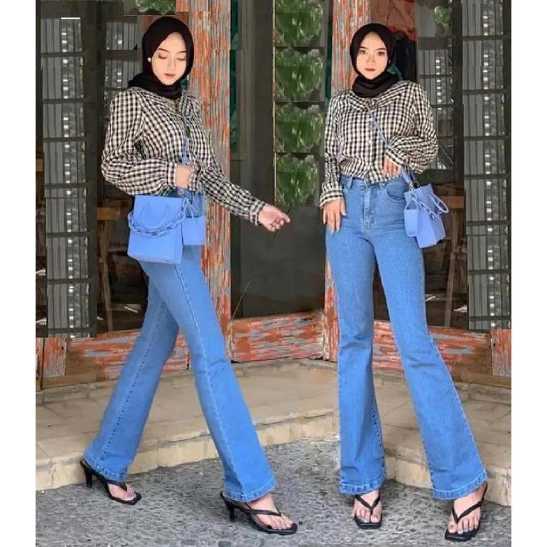 Ckey Cutbray Jeans Wanita / Cutbray Jeans High Waist