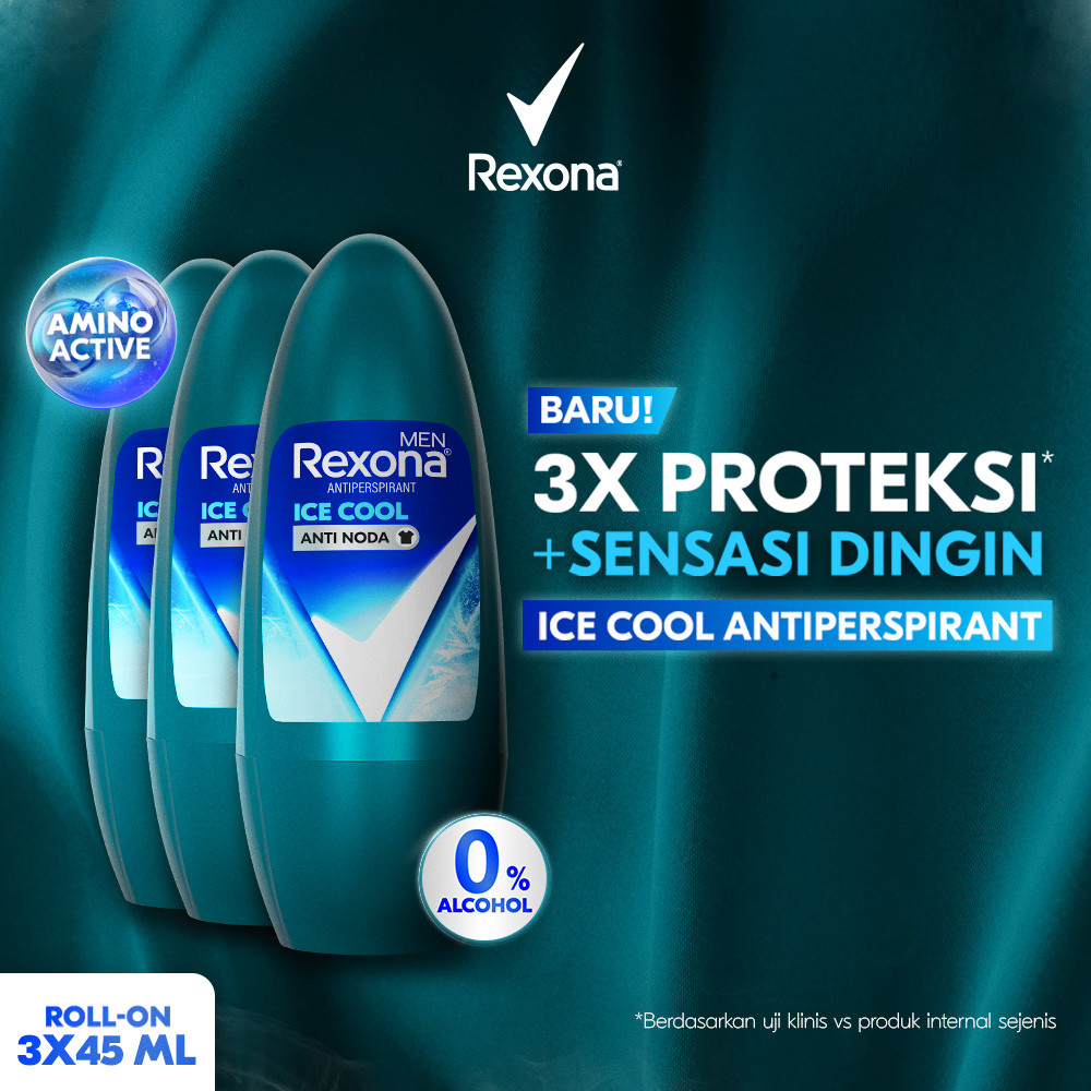 REXONA Men Roll On Deodorant Ice Cool 45 mL x3
