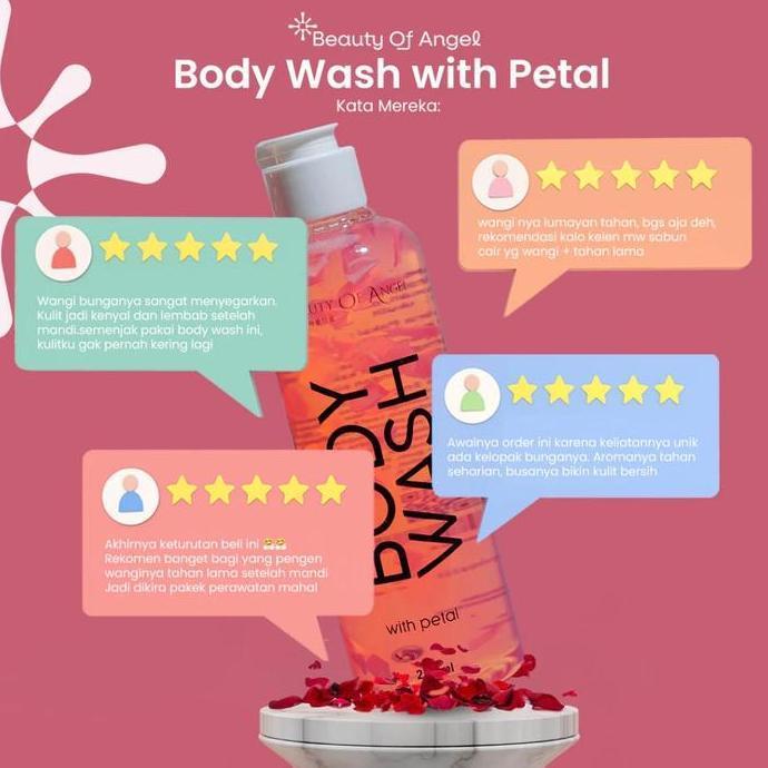 Wassw- Beauty Of Angel Special Bundling Premium Body Wash Petal + Glow Soap With Retinol & Niacinami