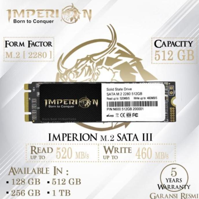 SSD M2 SATA M.2 SATA III 2280 512 GB IMPERION GARANSI RESMI SSD 512GB