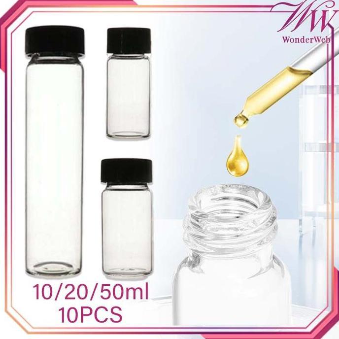 tamiyangaleri - 1/2/5ml botol kaca tutup ulir 1pcs botol kaca mini botol kaca kecil universal botol 