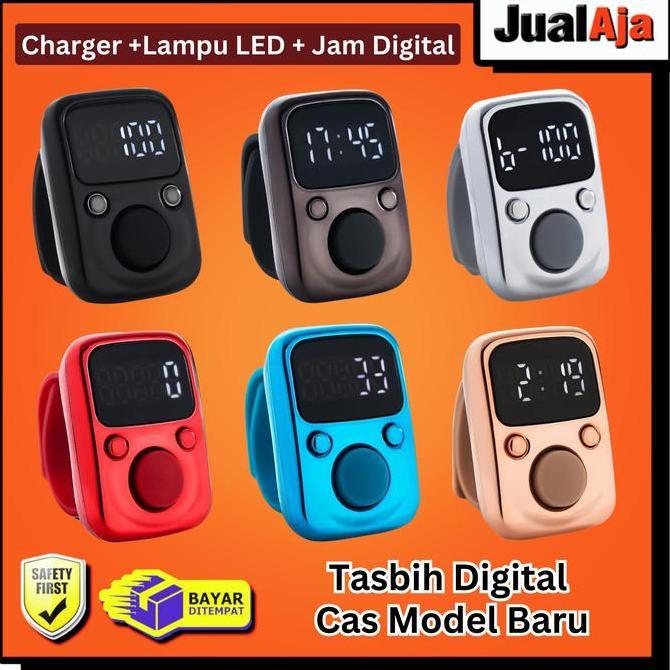 Laristerbaik- Tasbih Digital Charger Led Jam Digital Premium Lampu Led Muslim