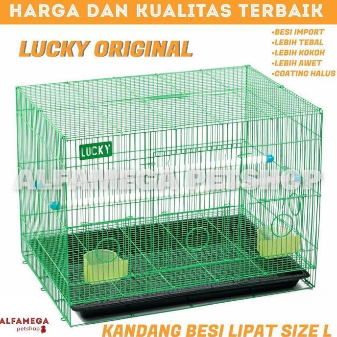 Enixc- Kandang Umbaran Besi Lipat Size L 60X50X44 Burung Pleci Lovebird Lucky