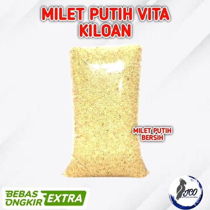 Brixd- Pakan Burung Lovebird Milet Putih Vita Kiloan Milet Putih 1Kg