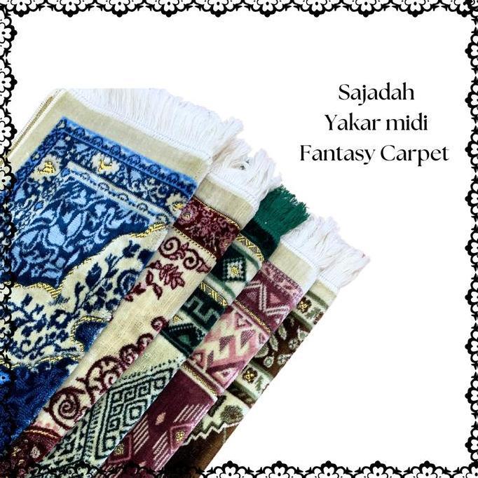 Religg- Sajadah Yakar Midi Fantasy Turkiye Ukuran 53X105 Cm Sejadah Oleh Oleh Haji Umroh Lembut Nyam