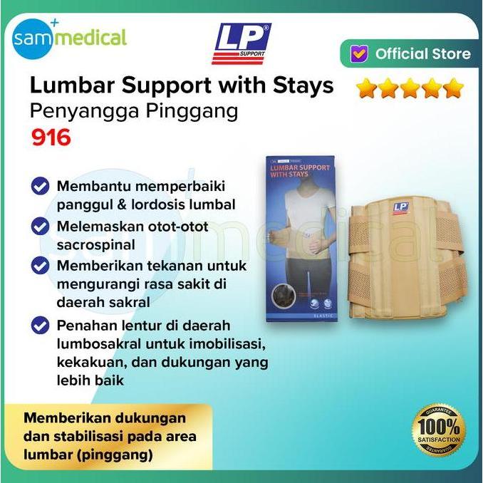 TERMURAH - Lp 916 Support Lumbar with Stays / Korset Pinggang