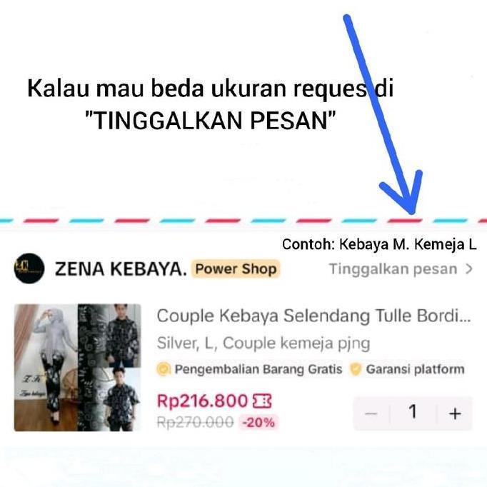 Newgir- Couple Kebaya Kondangan Setelan Couple Kebaya Tunik Brokat Kebaya Wanita Kemeja Batik Couple