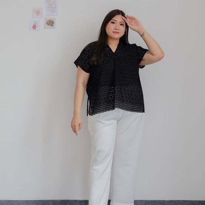 Girlfun- Bigwell Ivana Brukat - Atasan Wanita Bigsize - Baju Brukat Wanita Jumbo