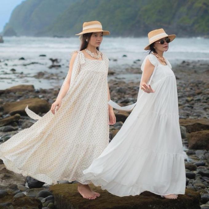 READY FANYA MAEZULA OVERALL Dress Pantai Korean Outfit Mewah Gemoy Lucu Motif Wanita Simple Elegant 